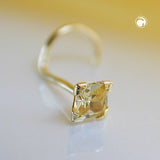 Nasenstecker, Zirkonia-citrin, 18Kt GOLD