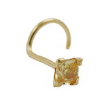 Nasenstecker, Zirkonia-citrin, 18Kt GOLD