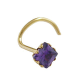 Nasenstecker, Zirkonia-lila, 18Kt GOLD