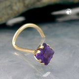 Nasenstecker, Zirkonia-lila, 18Kt GOLD