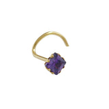 Nasenstecker, Zirkonia-lila, 18Kt GOLD