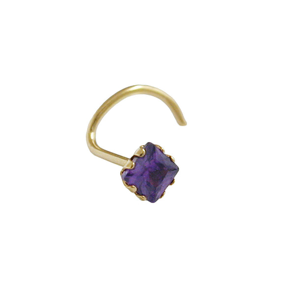 Nasenstecker, Zirkonia-lila, 18Kt GOLD