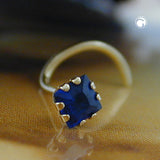 Nasenstecker, Zirkonia-safir, 18Kt GOLD