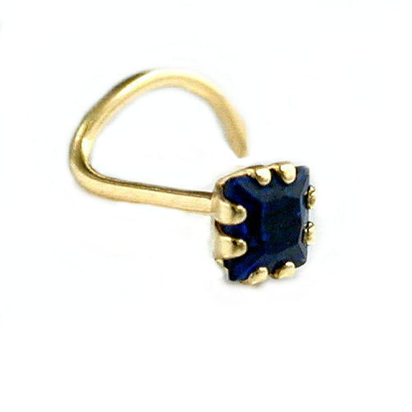 Nasenstecker, Zirkonia-safir, 18Kt GOLD