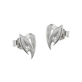 Stecker, Zirkonia, 14Kt Weißgold