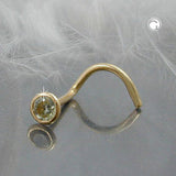 Nasenstecker, Zirkonia citrin 18Kt GOLD