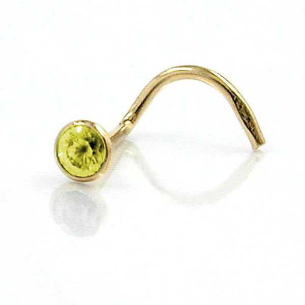 Nasenstecker, Zirkonia citrin 18Kt GOLD