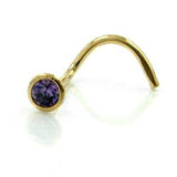 Nasenstecker, Zirkonia lila, 18Kt GOLD