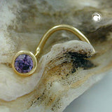 Nasenstecker, Zirkonia lila, 18Kt GOLD