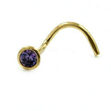 Nasenstecker, Zirkonia lila, 18Kt GOLD