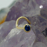 Nasenstecker, Zirkonia safir, 18Kt GOLD