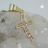 Anhänger, Kreuz Zirkonia, 14Kt GOLD