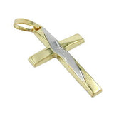 Anhänger, 23mm Kreuz bicolor, 9Kt GOLD