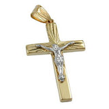 Anhänger, Jesuskreuz bicolor, 9Kt GOLD