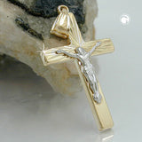 Anhänger, Jesuskreuz bicolor, 9Kt GOLD