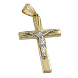 Anhänger, Jesuskreuz bicolor, 9Kt GOLD