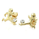 Stecker 10x9mm Fußballer mit Ball bicolor 9Kt GOLD