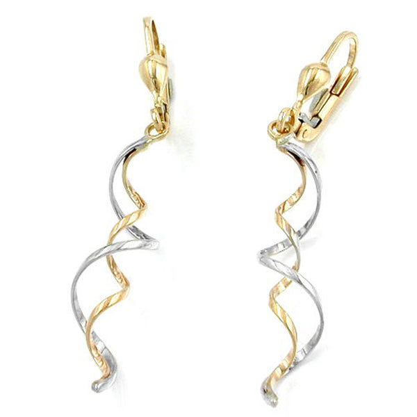 Brisur, 2 Spiralen bicolor, 9Kt GOLD
