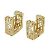 Creole 11x5mm Klappscharnier Viereck matt-glänzend Muster 9Kt GOLD