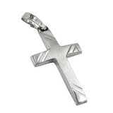 Anhänger, Kreuz, 9Kt Weißgold