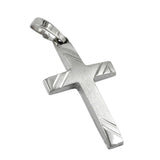 Anhänger, Kreuz, 9Kt Weißgold