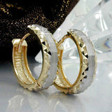 Creole 14x4mm Klappscharnier bicolor diamantiert 9Kt GOLD