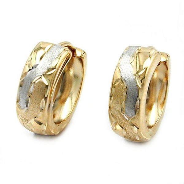 Creole, bicolor diamantiert, 9Kt GOLD