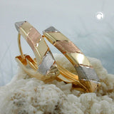 Creole, tricolor diamantiert, 9Kt GOLD