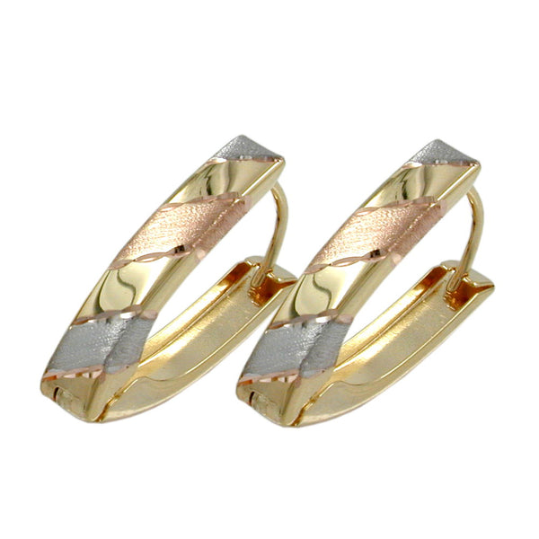 Creole, tricolor diamantiert, 9Kt GOLD