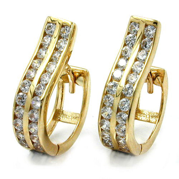 Creole, mit vielen Zirkonias, 9Kt Gold