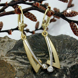 Brisur, bicolor mit Zirkonia, 9Kt GOLD