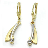 Brisur, bicolor mit Zirkonia, 9Kt GOLD