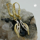 Brisur, bicolor mit Zirkonia, 9Kt GOLD