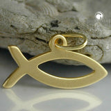 Anhänger 8,5x17,5mm Fisch mattiert 8Kt GOLD