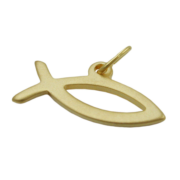 Anhänger 8,5x17,5mm Fisch mattiert 8Kt GOLD