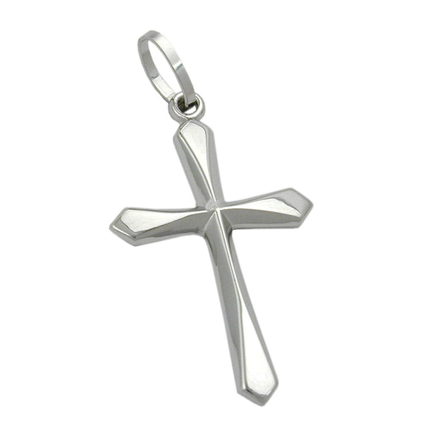 Anhänger, Kreuz, 9Kt Weißgold