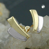 Stecker, bicolor, 9Kt GOLD