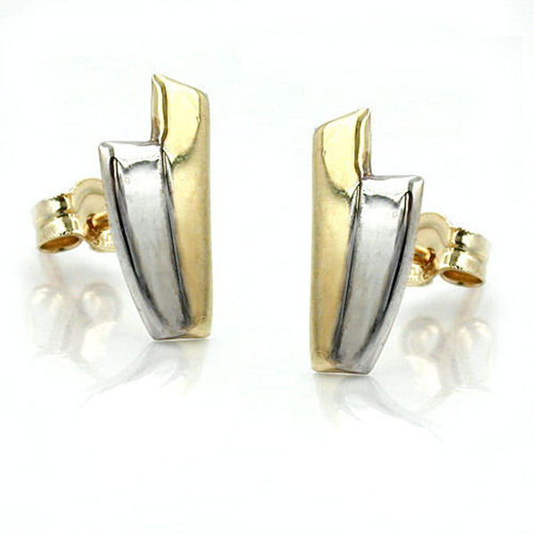 Stecker, bicolor, 9Kt GOLD