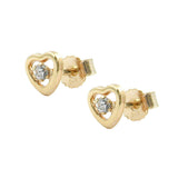 Stecker, Herz mit Zirkonia, 9Kt GOLD