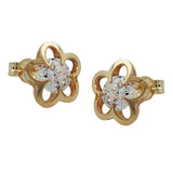 Stecker 8mm Blume mit Zirkonia 9Kt GOLD