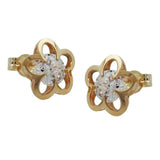 Stecker 8mm Blume mit Zirkonia 9Kt GOLD