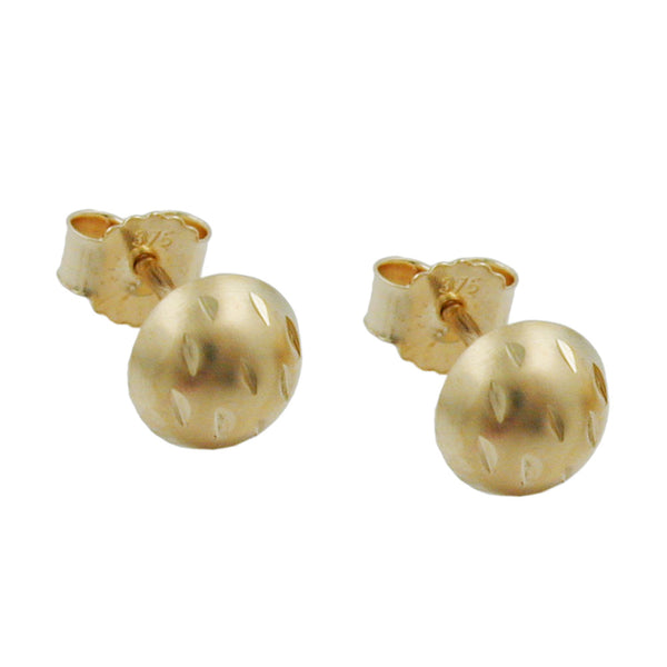 Stecker, Halbkugel-diamantiert 9Kt GOLD