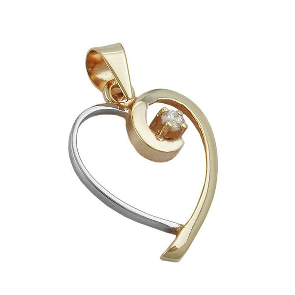 Anhänger, Herz bicolor, 9Kt GOLD