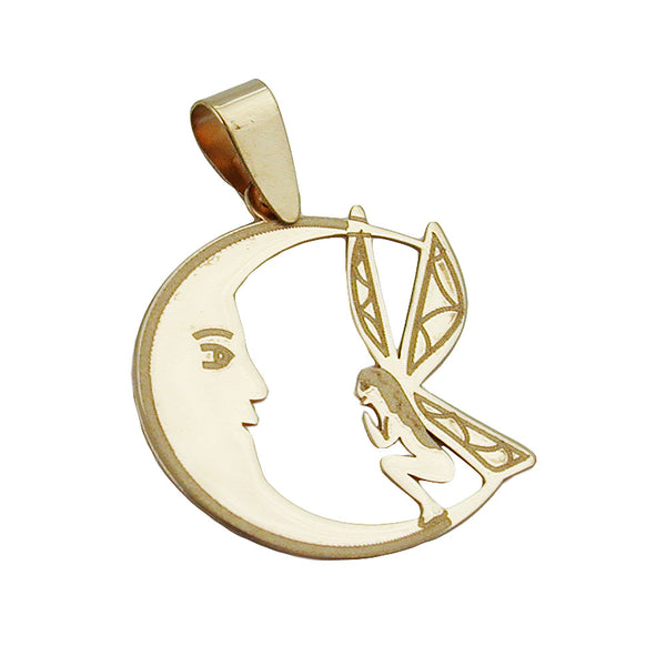 Anhänger, Elfe im Mond, 9Kt GOLD