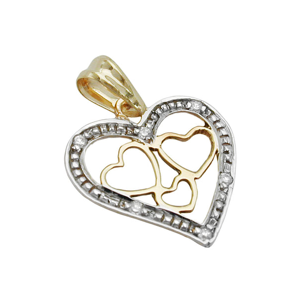 Anhänger, Herz bicolor, 9Kt GOLD