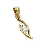 Anhänger, oval mit Zirkonia, 9Kt GOLD