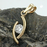 Anhänger, oval mit Zirkonia, 9Kt GOLD