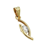 Anhänger, oval mit Zirkonia, 9Kt GOLD