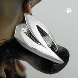 Anhänger, mit Zirkonia, 9Kt Weißgold