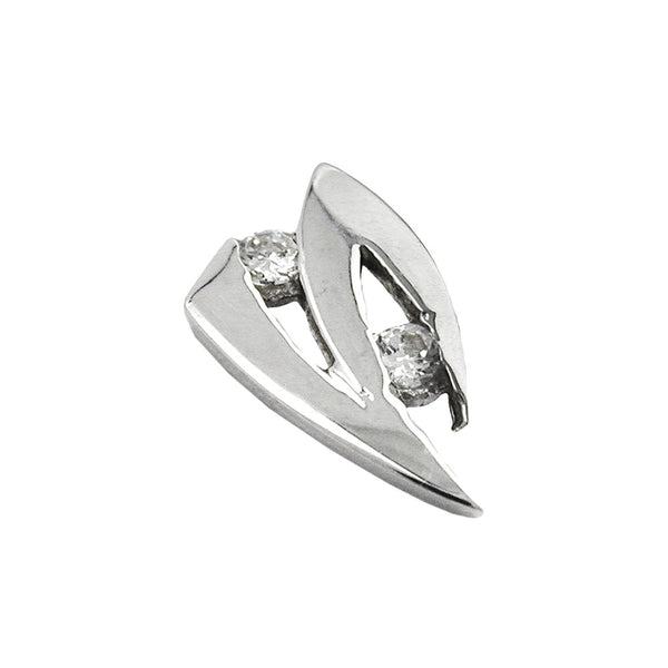 Anhänger, mit Zirkonia, 9Kt Weißgold